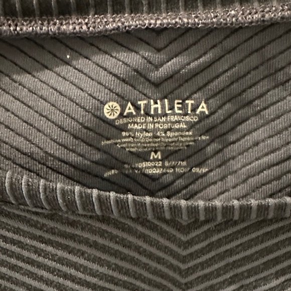 Athleta Black and Gray Striped Long Sleeve Tee - Picture 2 of 3